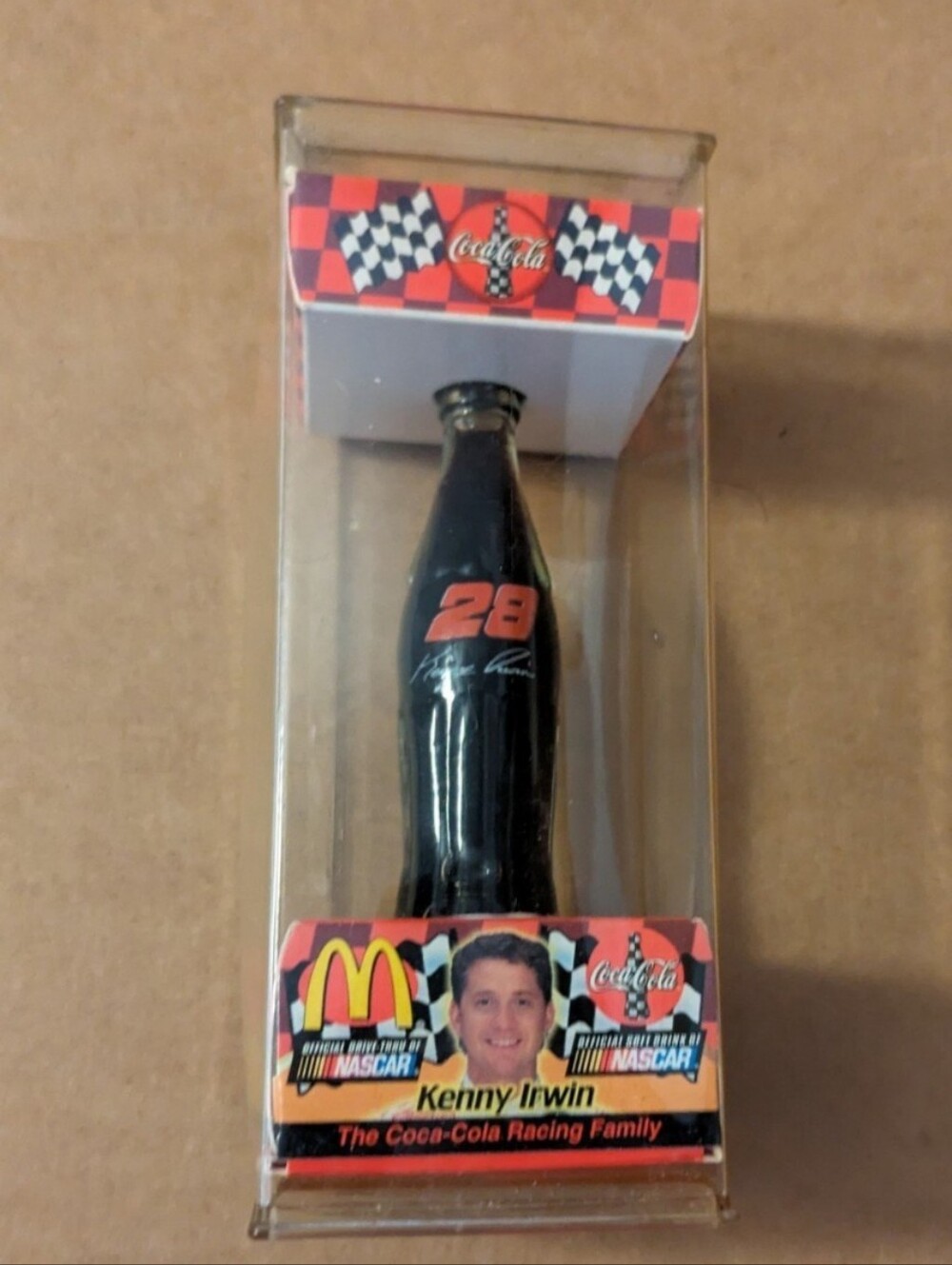 Coca-Cola Black Mini Bottle Red #28 Racing Graphics NASCAR Souvenir Collectible